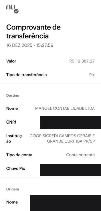Pix recebido de R$ 19.387